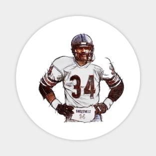 Walter Payton Chicago Sweetness Sketch Magnet